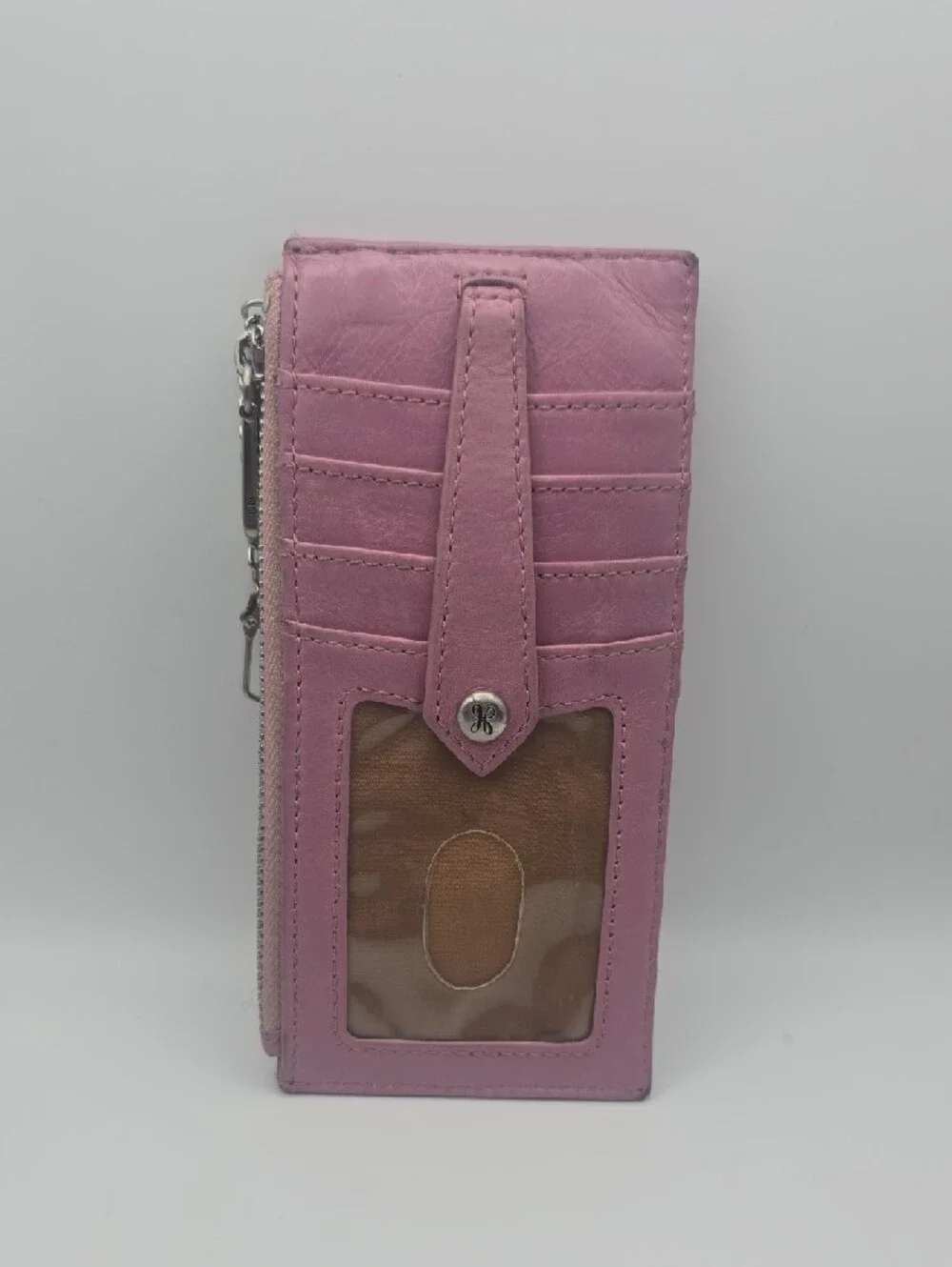 Hobo Pink & Silver Hardware Double ID/Cardholder W/ Coin Compartment (GOOD)💗